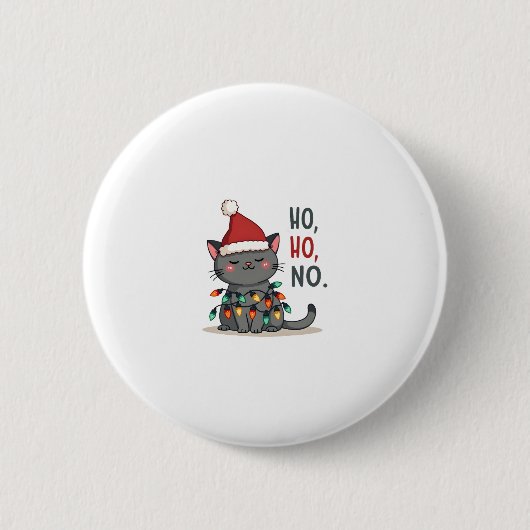 Cat Christmas Shirt Kids Funny Santa Cat Christmas Button (Vorderseite)