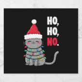 Cat Christmas Shirt Kids Funny Santa Cat Christmas Schaumweinetikett (Einzelnes Label)