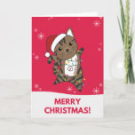 Cat Christmas Snow Winter Animals Cats Card Karte<br><div class="desc">The cat for Christmas with fairy lights. Funny animals with gifts and snow to the holidays. Also funny for Christmas in July. Cats are sweet animals and perfect for Christmas.</div>