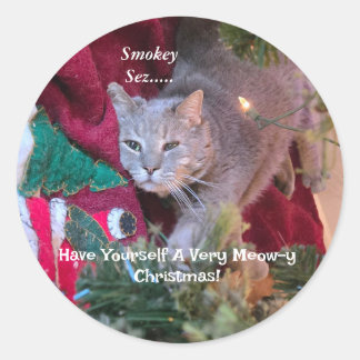 Cat Christmas Sticker