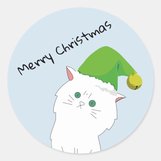 Cat Christmas Sticker (Vorderseite)
