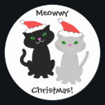 Cat Christmas stickers<br><div class="desc">Legen Sie diese kleinen Weihnachtsaufkleber auf Ihre Weihnachtskarten-Umschläge!</div>