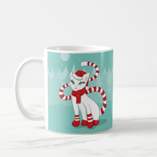 Cat Christmas Stimmung - Feiertag fertig Kitty Kaffeetasse (Links)