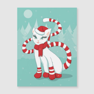 Cat Christmas Stimmung - Feiertag fertig Kitty Magnetkarte
