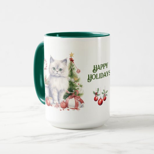 Cat Christmas Tasse (Vorderseite Links)