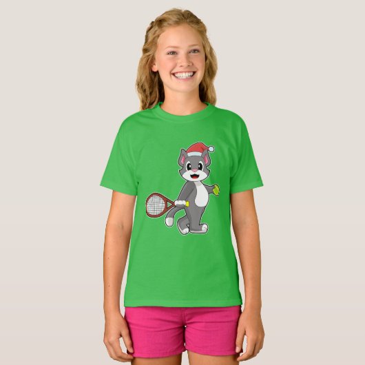 Cat Christmas Tennis T-Shirt (Vorne ganz)