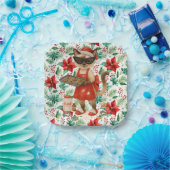 Cat Christmas themed for Siamese Cat Lovers Pappteller (Party)