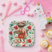 Cat Christmas themed for Siamese Cat Lovers Pappteller (Party)