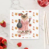 Cat Christmas themed for Siamese Cat Lovers Serviette (Beispiel)
