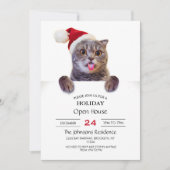 Cat Christmas Tongue Einladung (Vorderseite)