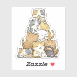 Cat Christmas Tree Aufkleber