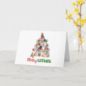 Cat Christmas Tree Cat Lover Christmas Karte (Gelbe Blume)
