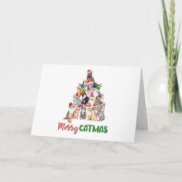 Cat Christmas Tree Cat Lover Christmas Karte