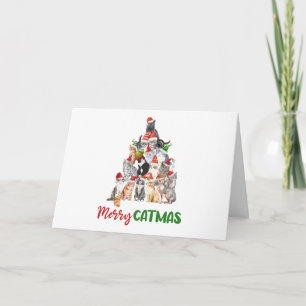 Cat Christmas Tree Cat Lover Christmas Karte