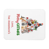 Cat Christmas Tree Cat Lover Weihnachtskarte Magnet (Horizontal)