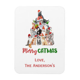 Cat Christmas Tree Cat Lover Weihnachtskarte Magnet