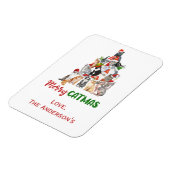 Cat Christmas Tree Cat Lover Weihnachtskarte Magnet (Linke Seite)