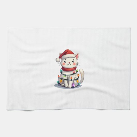 Cat Christmas Tree Christmas Geschirrtuch (Horizontal)