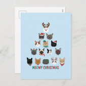 Cat Christmas Tree Feiertagspostkarte (Vorne/Hinten)