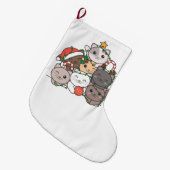 Cat Christmas Tree Funny Animal Christmas Holiday Großer Weihnachtsstrumpf (Vorderansicht (hängend))