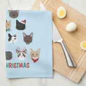 Cat Christmas Tree Geschirrtuch (Viertel Falte)