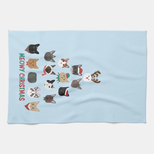 Cat Christmas Tree Geschirrtuch (Horizontal)