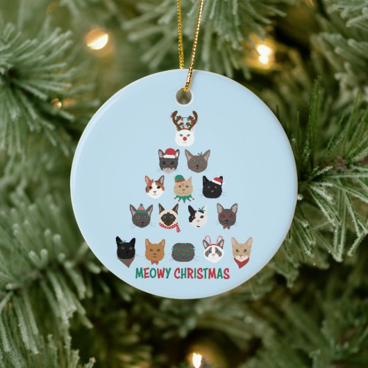 Cat Christmas Tree Keramik Ornament (Baum)