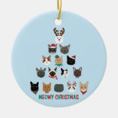 Cat Christmas Tree Keramik Ornament (Vorne)