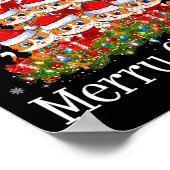 Cat Christmas Tree Lights Santa Funny Cat Lover Me Poster (Ecke)