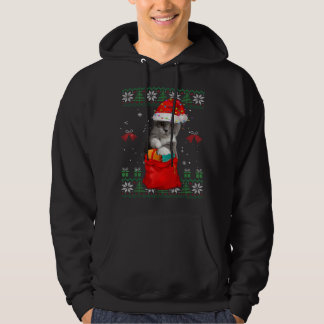 Cat Christmas Tree Lights Weihnachtsmannmütze Cat Hoodie