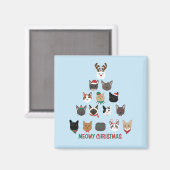 Cat Christmas Tree Magnet (Vorderseite/Rückseite)