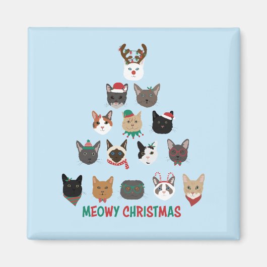 Cat Christmas Tree Magnet (Vorne)