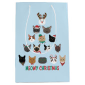Cat Christmas Tree Mittlere Geschenktüte (Vorderseite)