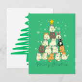Cat Christmas Tree Niedlich Lights Feiertagskarte (Vorne/Hinten)