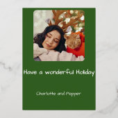 Cat Christmas Tree Perfect Holiday Weihnachtskarte Folieneinladung (Rückseite)