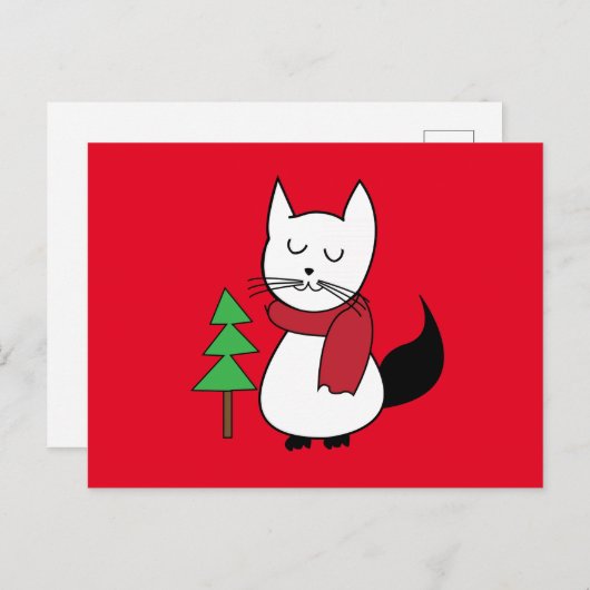 Cat Christmas Tree Postkarte (Vorne/Hinten)