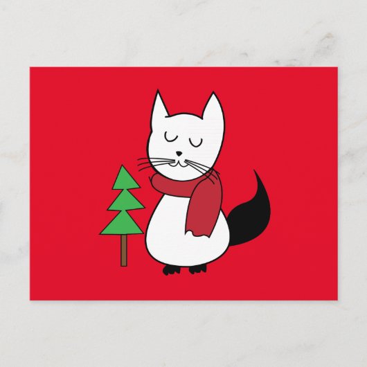Cat Christmas Tree Postkarte (Vorderseite)
