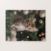 Cat Christmas Tree Puzzle - Niedlich Holiday Jigsa (Horizontal)