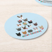 Cat Christmas Tree Runder Pappuntersetzer (Angewinkelt)