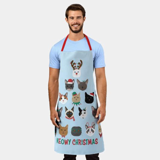 Cat Christmas Tree Schürze (Getragen)