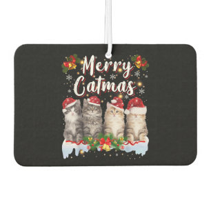 Cat Christmas Weihnachtsmannmütze Funny Merry Catm Autolufterfrischer