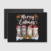 Cat Christmas Weihnachtsmannmütze Funny Merry Catm Magnetkarte (Vorne/Hinten)
