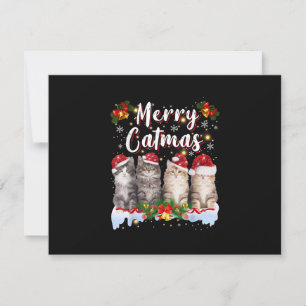 Cat Christmas Weihnachtsmannmütze Funny Merry Catm RSVP Karte