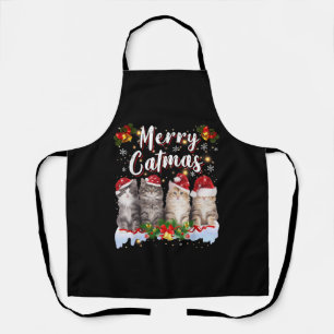 Cat Christmas Weihnachtsmannmütze Funny Merry Catm Schürze