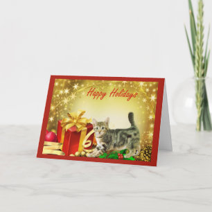Cat Chrstmas Card Feiertagskarte