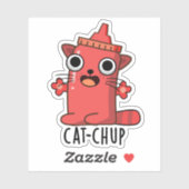 Cat chup Funny Ketchup Pun Aufkleber (Blatt)