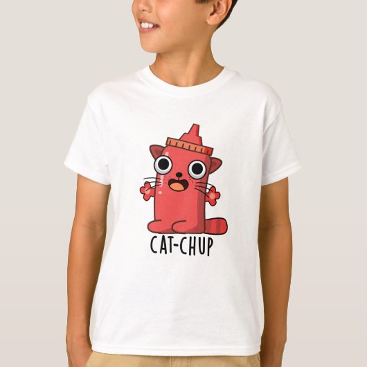 Cat chup Funny Ketchup Pun T-Shirt (Vorderseite)