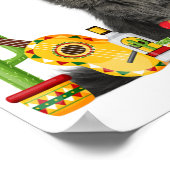Cat Cinco De Mayo Liebe Gitarre Cactus Drinks Lieb Poster (Ecke)