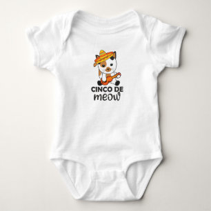 Cat Cinco De Meow Mexican Sombrero Cats Baby Strampler