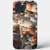 Cat City Cartoon Crowd Case-Mate iPhone Hülle (Rückseite)
